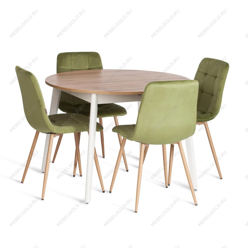 Стул CHILLY (mod. JSC-220), Велюр/металл, 44,5х52,5х88 см, Green (зеленый) HLR54 / натуральный | изображение 5