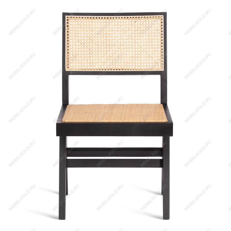 Стул LOKI, дерево вяз/ротанг, 51х44х86 см, черный | изображение 4