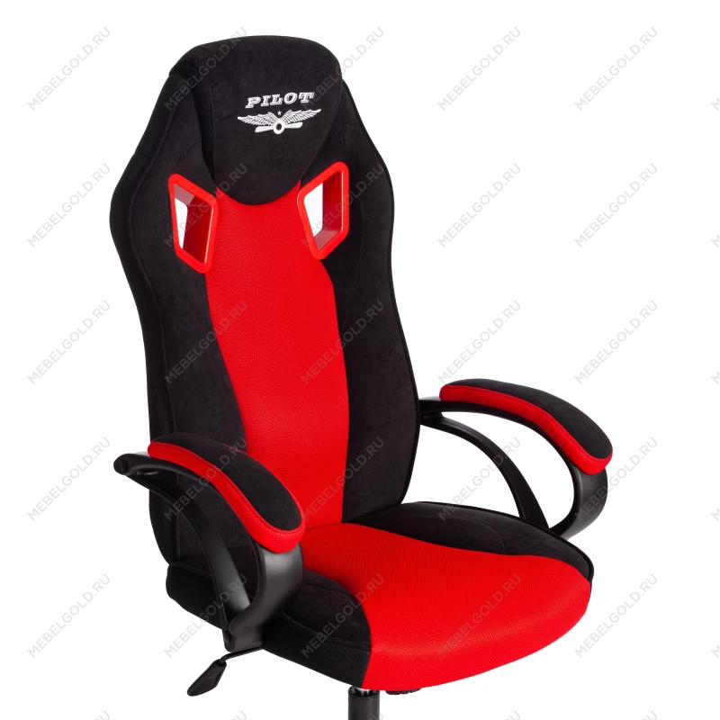 Кресло PILOT (24), флок/ткань, черный/черный/красный, 35/TW-08/TW-11 | изображение 8