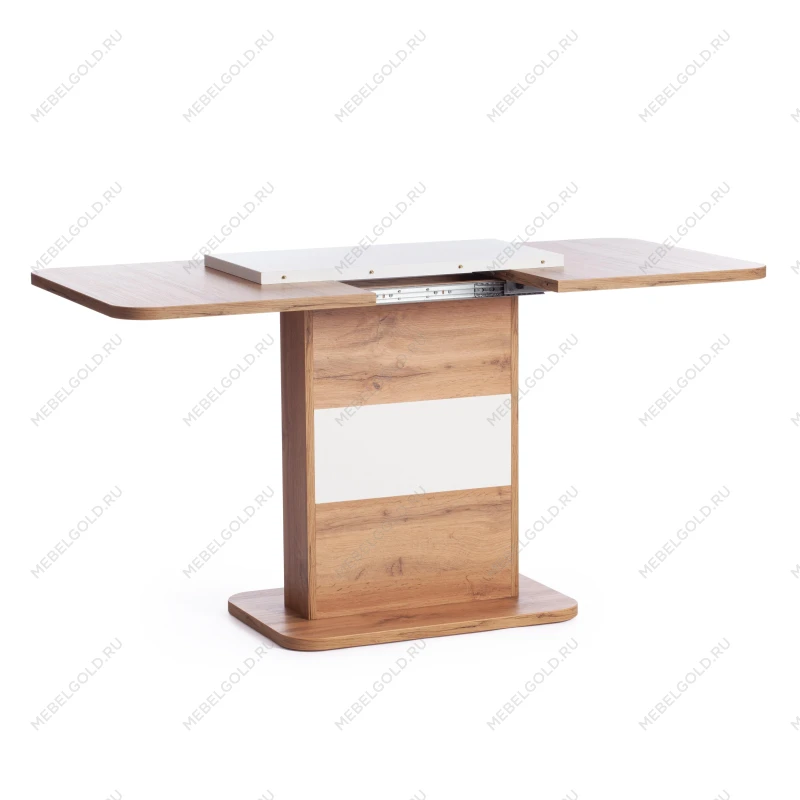 Стол обеденный SMART, ЛДСП, 105-140х68,6х75 см, Дуб вотан/Белый | изображение 4